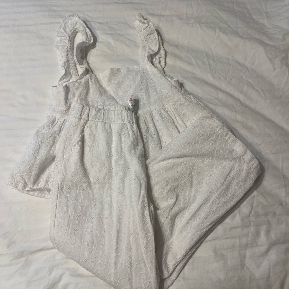 White Lace Ruffle Jumpsuit